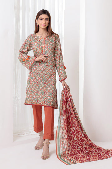 Bonanza Satrangi Beige Lawn Suit Ask223p37 Eid Pret 2022 Online Shopping